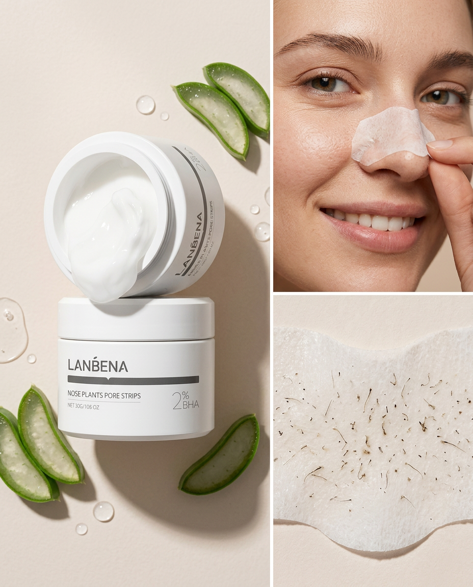 ОПТ Маска від вугрів і чорних крапок для обличчя Lanbena 30г+60 смужок - Зображення 2